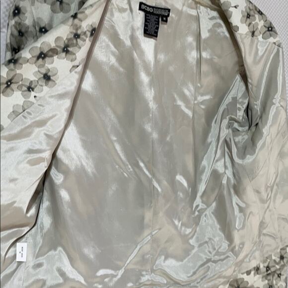 BCBG for Nordstrom M sage/grey floral jacket euc - Picture 5 of 8